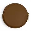 Excellent LOEWE Coin case Anagram Round Zip Leather Brown Sheepskin Leather Used