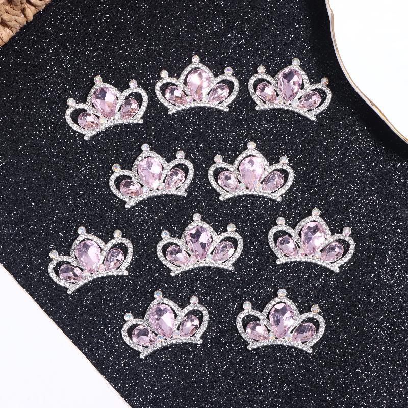 10Pcs Able Flash  Studded Alloy Crown Accessories Diy Hairpin Hair Clip Decoration