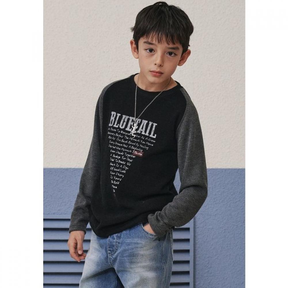 BlueTail Black Colorblock PrinTed T shirT aaa2Ts01bk Black/175