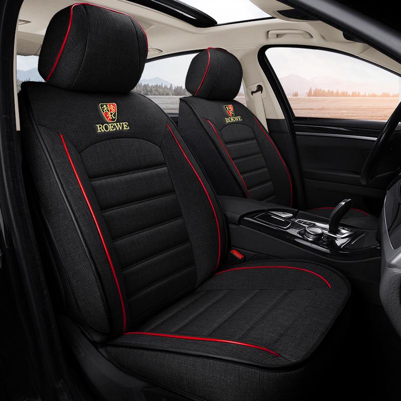 Roewe Car Seat Cushion: Full Surround, Breathable Linen, Universal Fit for All Seasons