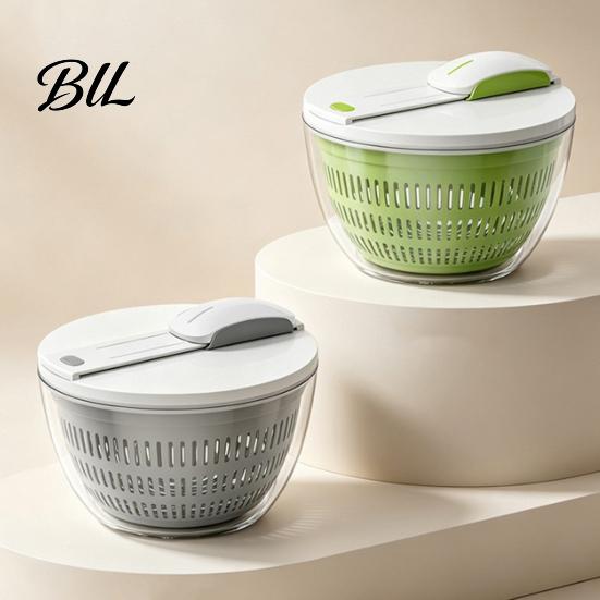 Detachable Drain Basket Vegetable Salad Spinner, Bowl And Mesh Design, Manual Non-slip Food Spinner Hand-Centrifugal Dehydration System, Quick Drying