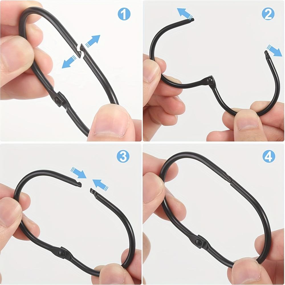 Kroužky na sprchový závěs, 1ks Hák na sprchový závěs, Oválné zacvakávací kroužky na sprchový závěs, Kroužky na sprchový závěs odolné proti korozi