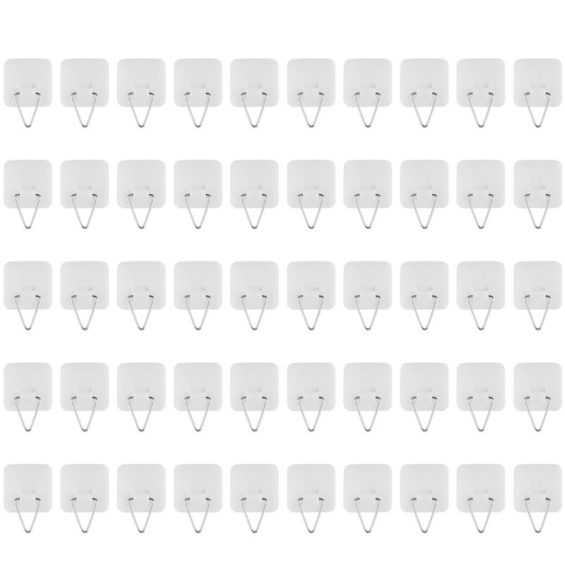 50PCS Plate Hangers For The Wall Plate Holder Hooks For Decorative Plates 1.3 Inch Sticky Invisible Adhesive