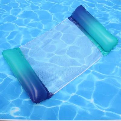 Summer Swim Inflatable Floating Water Mattresses Hammock Stripe Lounge Chairs Pool Water Sports Toys Floating Mat Pool Toys Kids