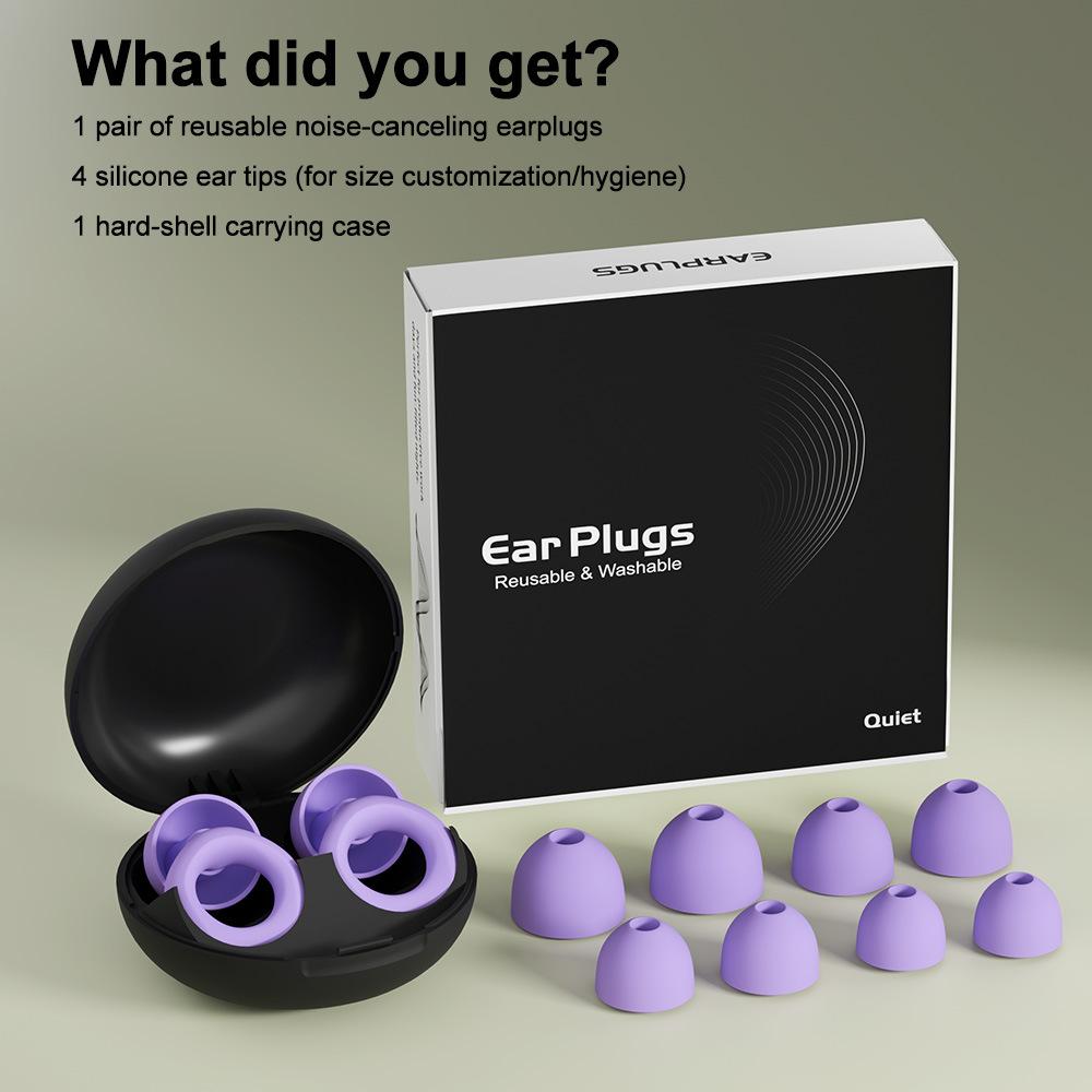 Silicone Ear Plugs for Noise Cancelling 28dB Ear Protection Earplugs for Sleep Concerts Work Study 3 Sizes Custom