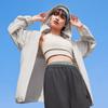 adidas solid color sun-protection woven hooded jacket, unisex, white