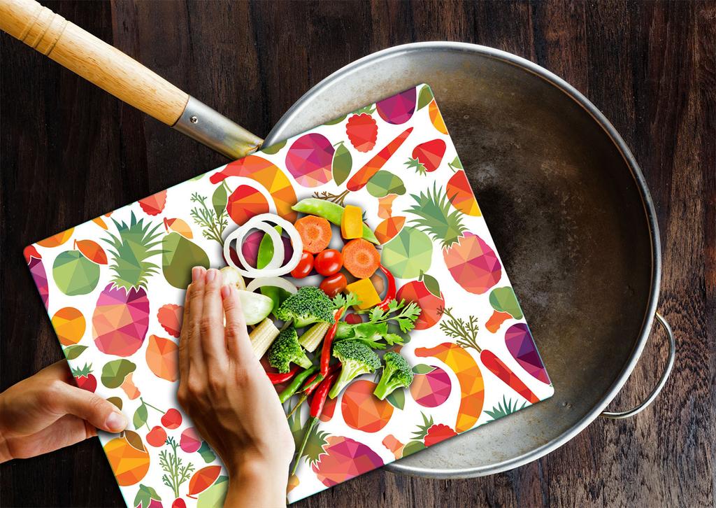 Glass Board Cutting Board 52X40 Fruits