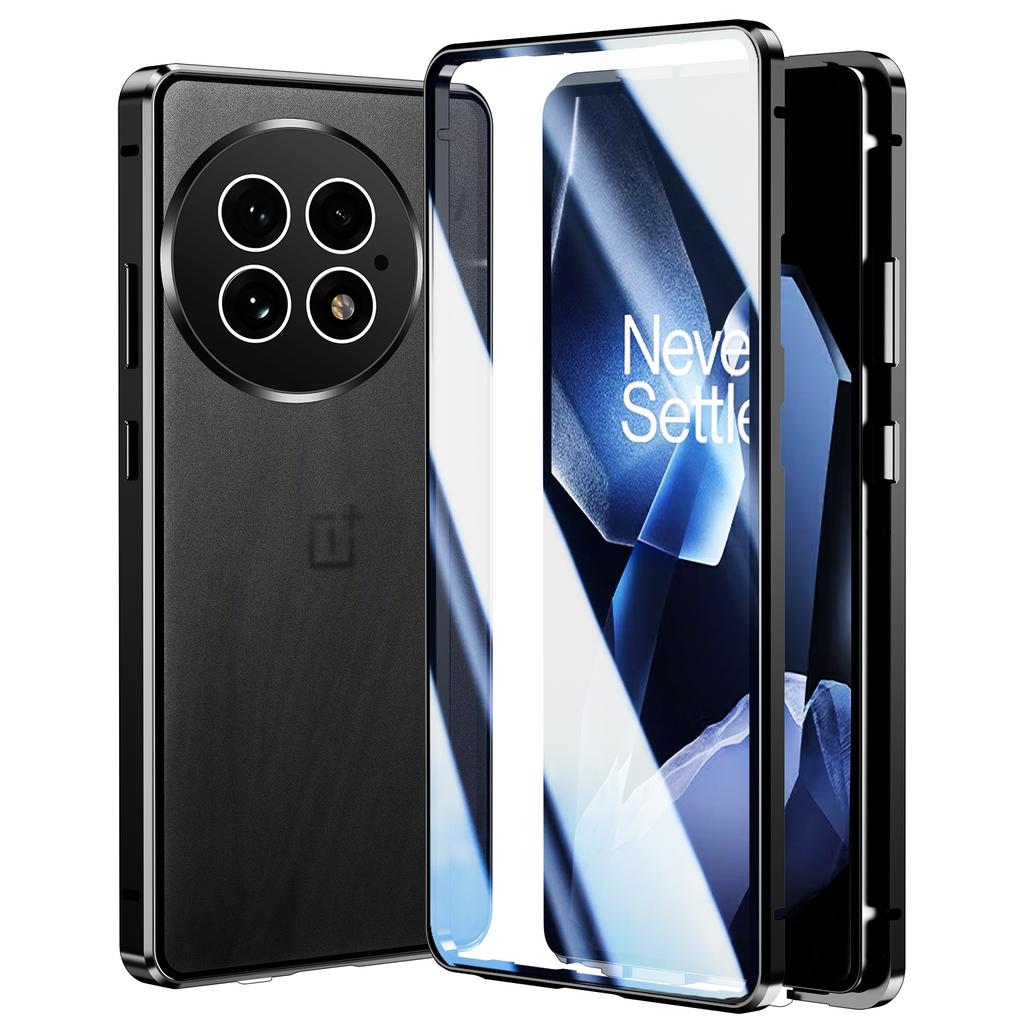 For OnePlus 13 Case Double Sides Tempered Glass Full Protection Phone Cover with Magnetic Metal Frame