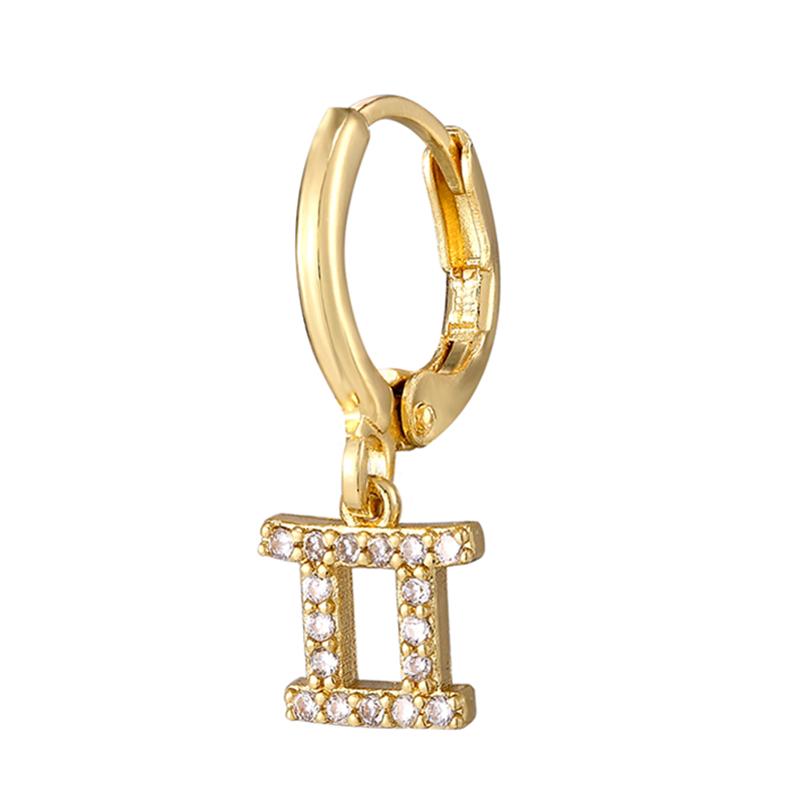 

HECHENG 1piece CZ constellation dangle earring wholesale zodia stars for women cute rhinestone zircon earring Zircon