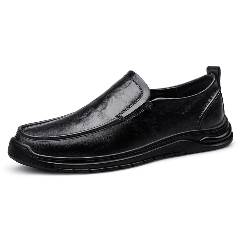 

Мужская повседневная обувь из натуральной кожи, классические простые удобные мужские мокасины, деловая обувь без застежек, мягкие мокасины, дышащая обувь для вождения 44 чёрный