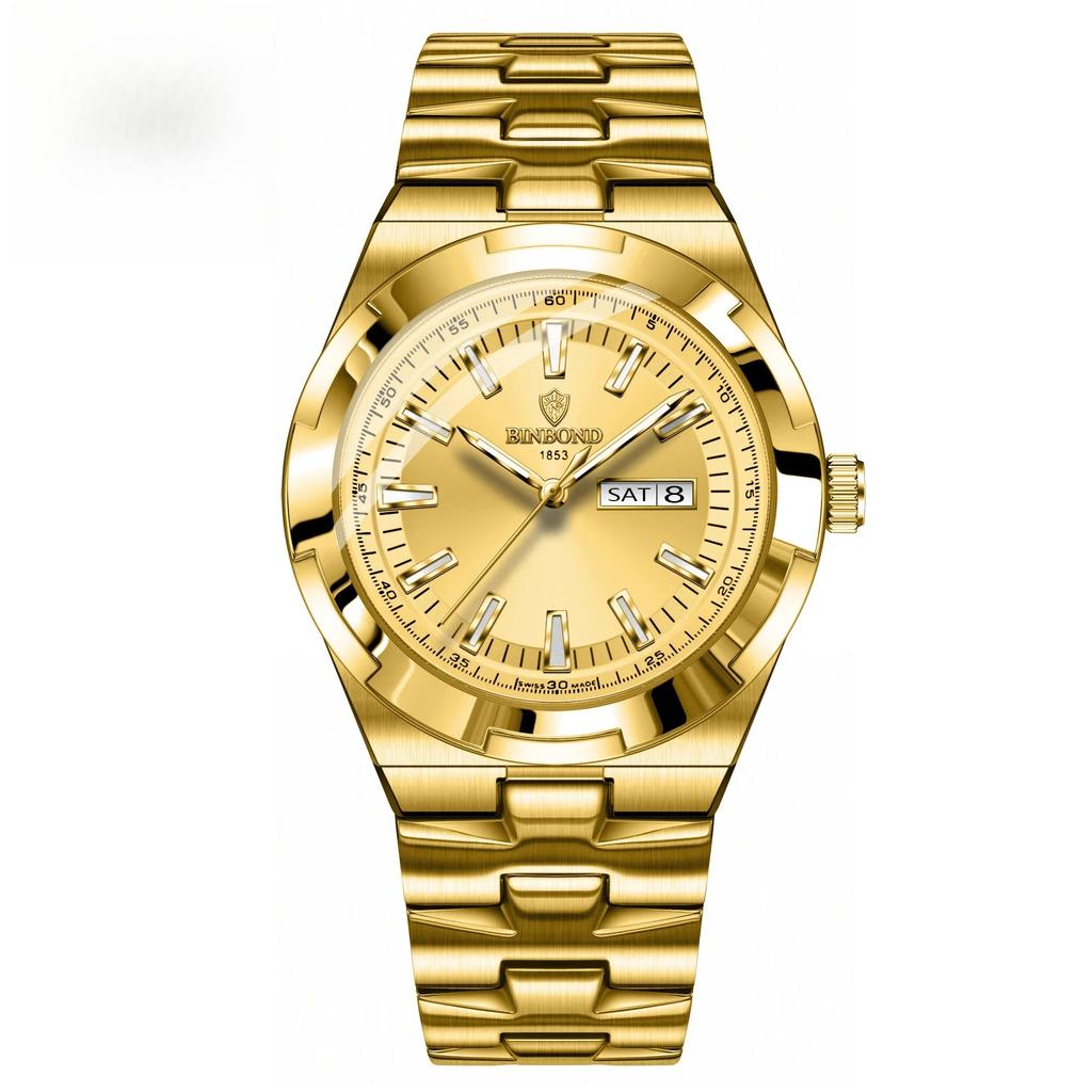 New Luxury Quartz Man Wristwatch Sport Men Watches Waterproof Luminous Date Week Stainless Steel Men's Watch Male Reloj