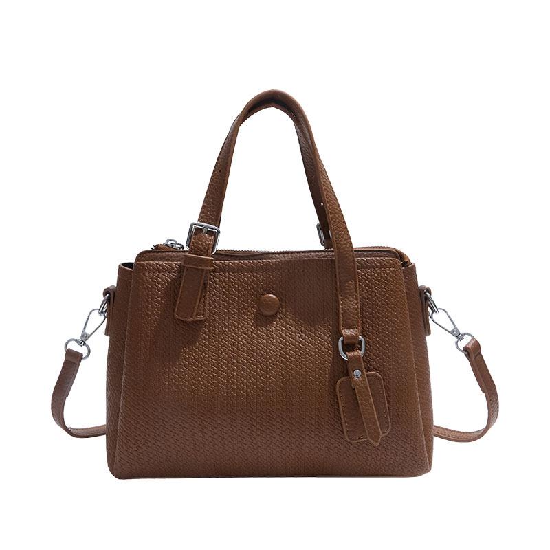

Textured bag women s new fashionable and simple commuter handbag large-capacity shoulder oblique span bag