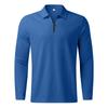 Autumn Waffle Zipper Long Sleeved Polo Shirt Men's T-shirt Top