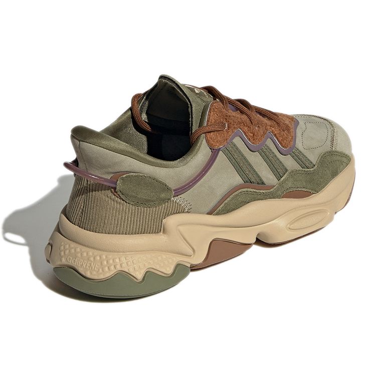 Adidas Originals Ozweego Leather Comfortable Sports Slip-Resistant Durable Low-Top Lifestyle Shoes Women Sneakers Green GX8824
