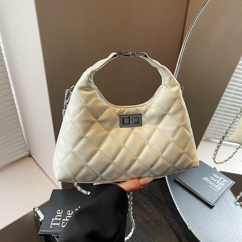 Rhombus Chain Bag Women's 2025 New High Sense Versatile Commuter Internet Celebrity Fashion Japanese and Korean Shoulder Messenger Bag