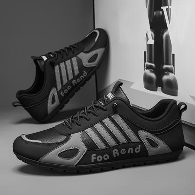 Men Leather Shoes Flat Loafers Casual Sports Shoes Slip-on Skateboard Shoes Walking Travel Leisure Running Sneakers Fotwear Male