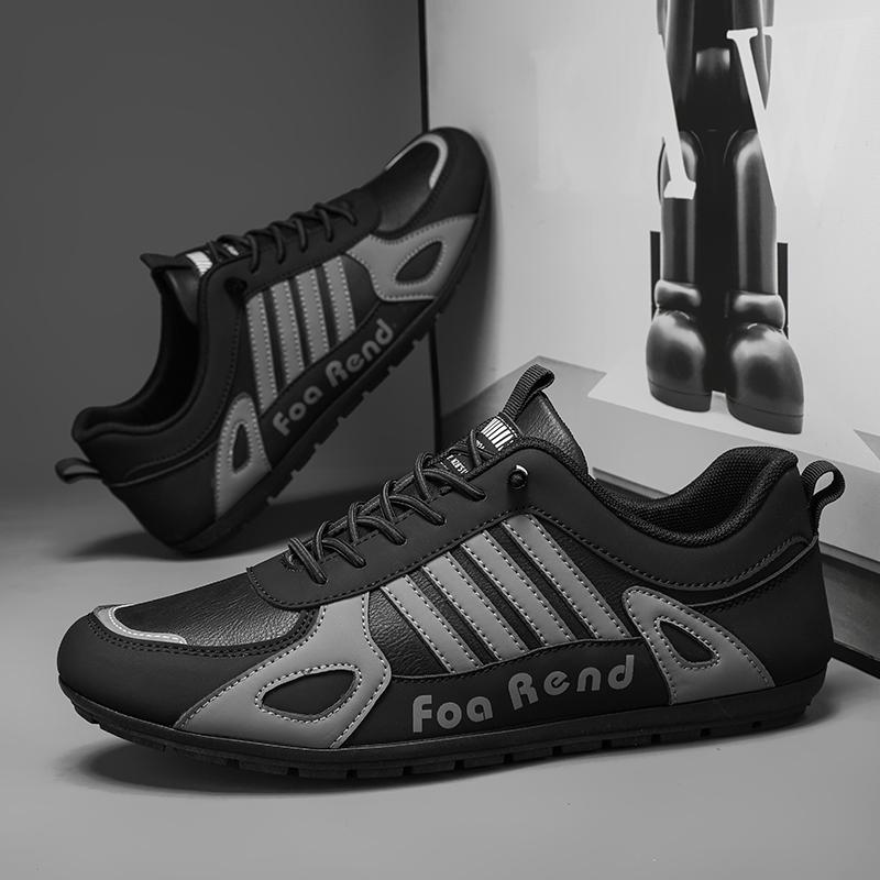 Herren Lederschuhe Flache Slipper Freizeitsportschuhe Slip-on Skateboard Schuhe Walking Reise Freizeit Laufschuhe Schuhwerk Männlich