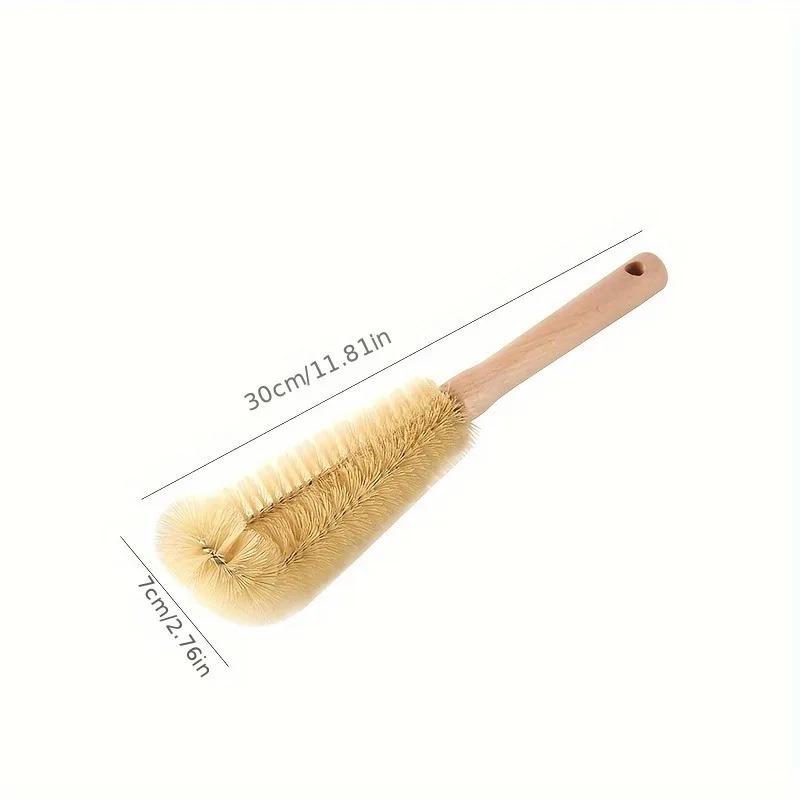 1pc Bottle Cleaning Brush With Wooden Handle Glass Cup Washing Brush No Dead Corner Cup Accessories Cleaning Supplies Tool