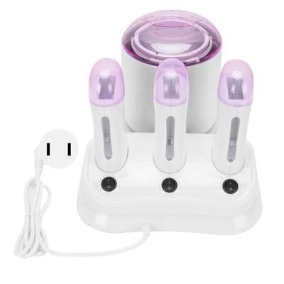 4 In 1 Wax Heater Anti Scald 3 Roll On Wax Warmer Single Pot Transparent Lid 220W for Home Use US Plug 110V