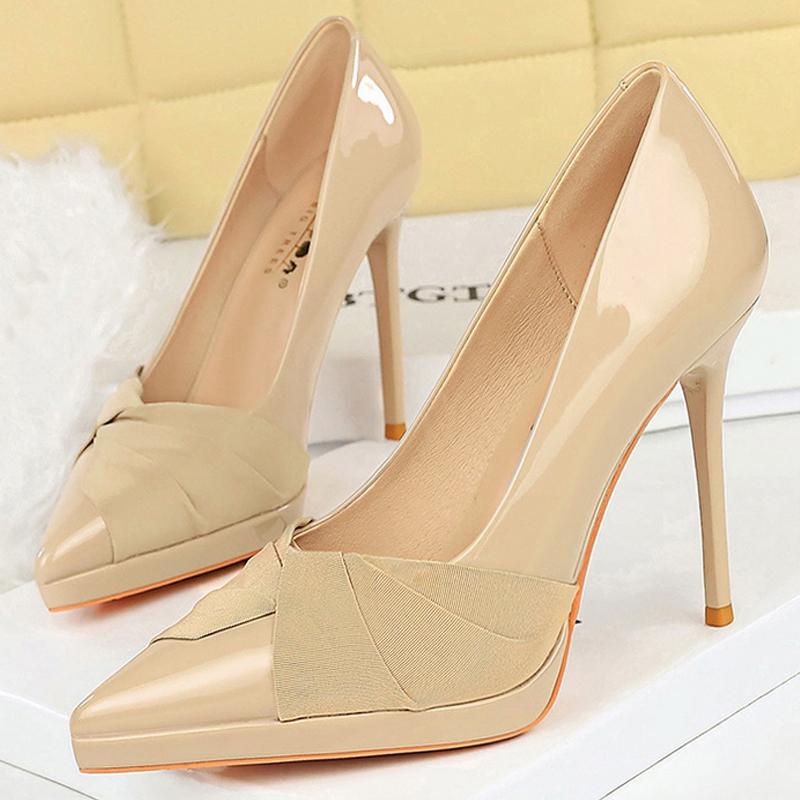 

Модные женские туфли на платформе 10,5 см, лакированная кожа, женские туфли-лодочки, дизайн с бантом, женские каблуки-шпильки, элегантные женские туфли для вечеринок 2025 34