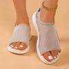 Fashion Summer Women Slip on Sandals New Thick Bottom Round Head Mesh Slippers Hollow Casual Comfort Shoes Breathable Non-slip Sandals