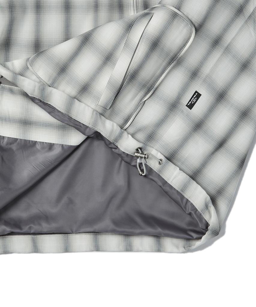 Travel Check Collared Piping Jacket Grey