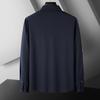 Dibinze Men's Plus Size Stretch Wrinkle-Free Embroidered Long Sleeve Shirt