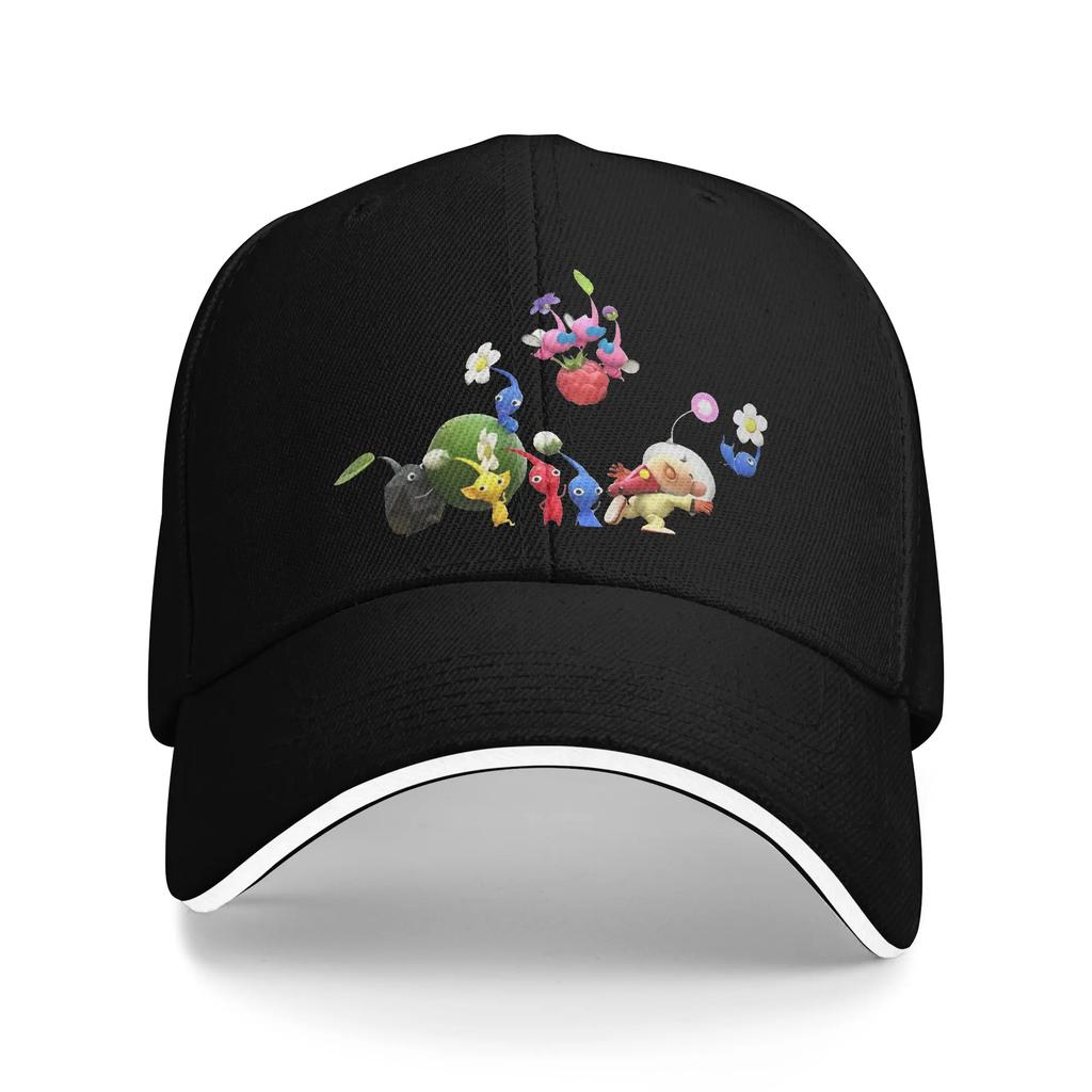 Süße Pikmin Baseballkappe Retro Sandwich-Hut für Herren Damen Verstellbar Dad Hat Laufen Golf