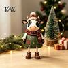 Decorative Fireplace Mantel Figures Christmas Shelf Sitter Figurines, Retro Farm Animal Hanging Leg Decor, Farmhouse Style Holiday Decor Ornaments for