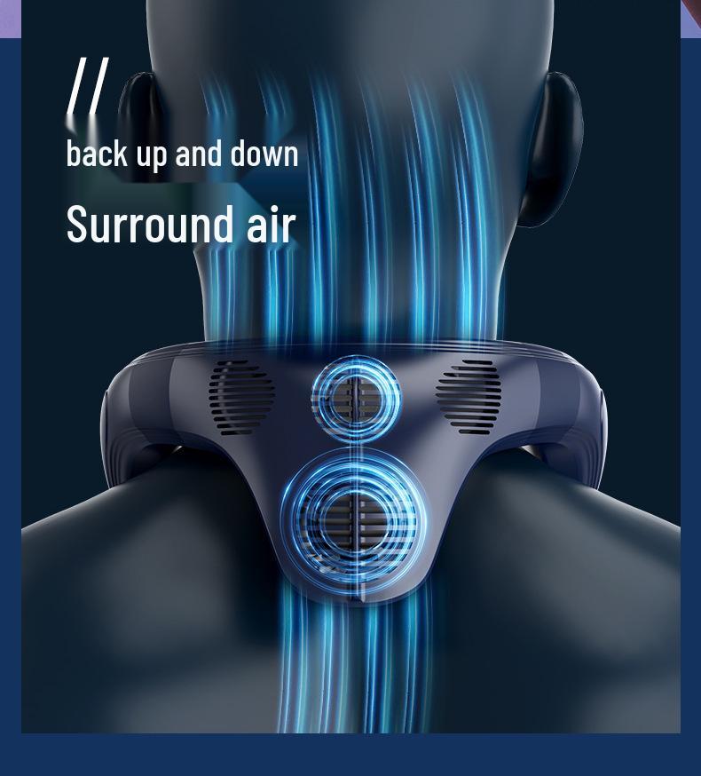 Portable USB Bladeless Neck Fan with Digital Display for Japan and South Korea