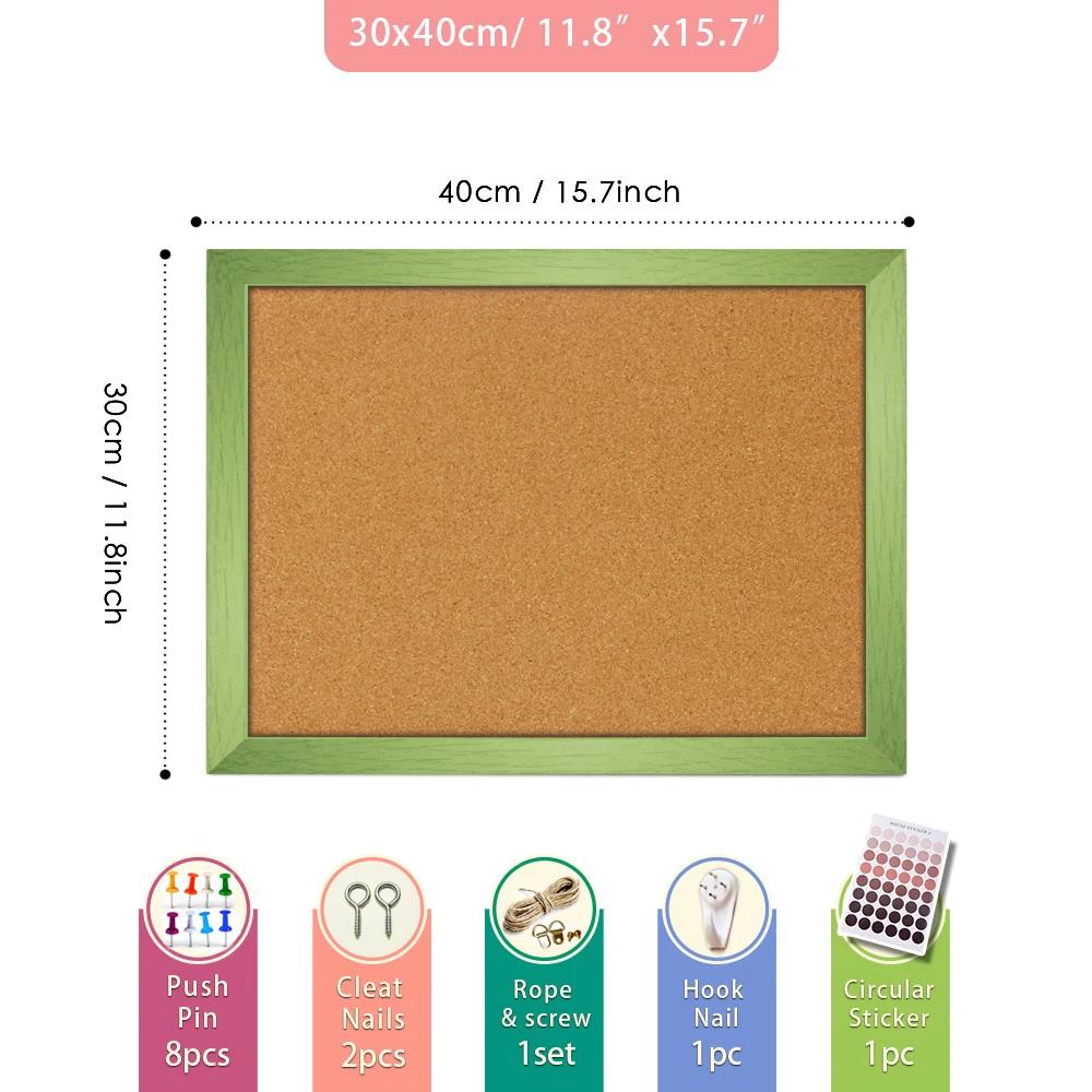 1PC Colorful Wood Frame Cork Board Message Bulletin Display Board for School Office Home Decorative Pin-Up Organizer