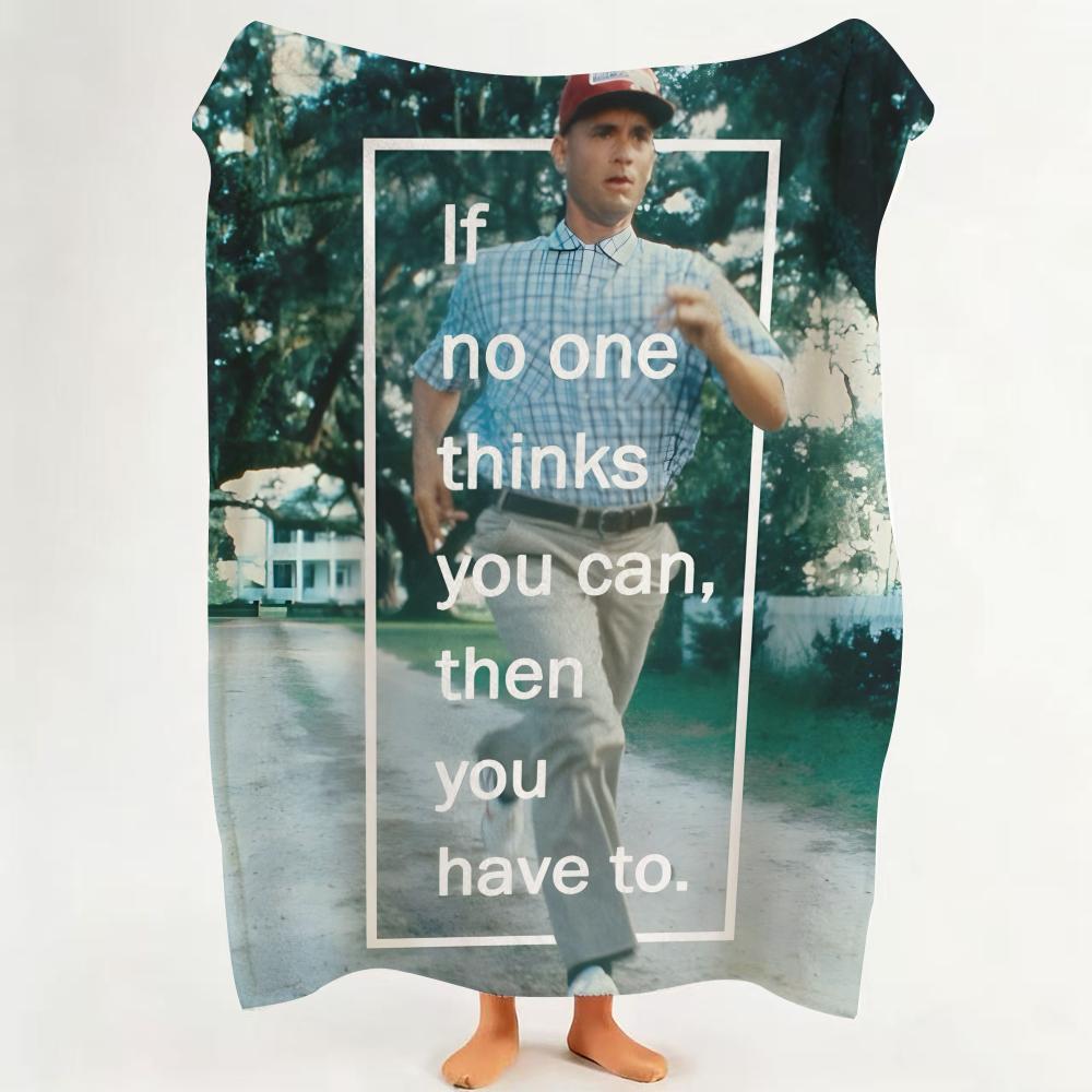 Movie F Forrest G Gump Throw Flannel Throw Blanket Suitable for Sofa Living Room Bedroom