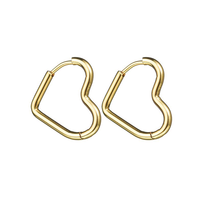 Glossy Stainless Steel Hoop Earrings For Women Men Hip Hop Steapunk Round Oval Heart Black Gold Silver Color Huggie Jewelry Gift