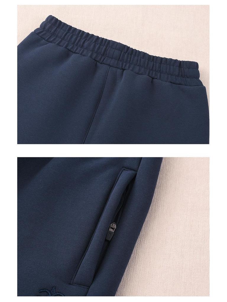 GAGN Women's Plus Size Winter Fleece-Lined High Waist Sweatpants with Zipper Pockets and Extra Long Fit.