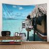 Dreamy Beach Landscape Tapestry Wall Hanging for Bedroom Living Room Dormitory Home Decor Sea View Background Cloth
