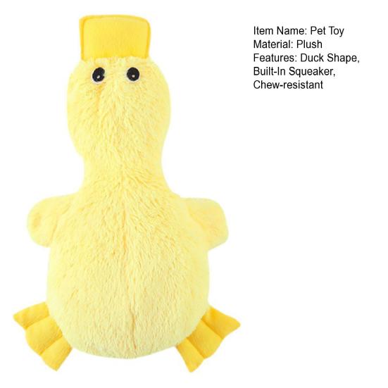 Dog Plush Duck Toy Squeaky Dog Chew Toy Soft Stuffed Duck Toy Relieves Boredom for Small to Large Dogs Puppy Teething