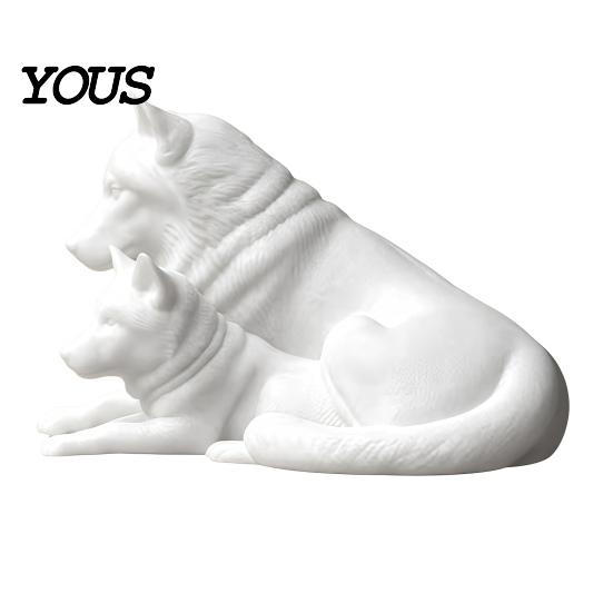 Minimalist Sculptures for Bedroom Desk 3D Printed Wolf Figurine, Parent And Child Animal Statue, Modern Unique Housewarming Gifts Lovers Sculpture