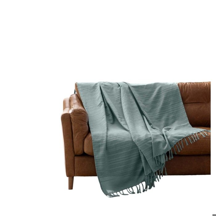 Plaid a franges 180 x 220 cm Lilia sauge