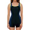 European and American Sports Vest-style One-piece Flat-angle Swimsuit for Women, Conservative and Thin, Hot Spring Swimsuit
