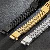 Gold Color Stainless Steel Bracelet Men 11MM Link Chain Men's On Hand Bands Bracelets Male Jewellery Iron Mannen Armband