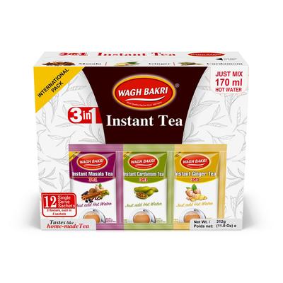Wagh Bakri Premezcla de Té Instantáneo 168 g Paquete de 1 Con Sobres Individuales Para Té Rápido Estilo Casero  (12 Sobres x 14 g cada uno)