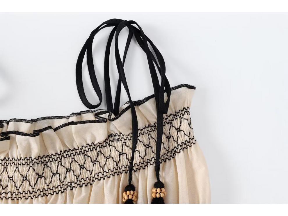 Summer Midi Dress: European & American Style with Elastic Upper Body for Women