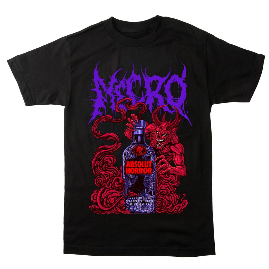 Necro Absolut Horror Bottle A Casual Tshirt Luxury Brand for Both Men and Women