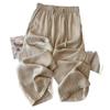 Plus Size Breathable Cotton Linen Wide-Leg Pants - Women's Casual Summer Style