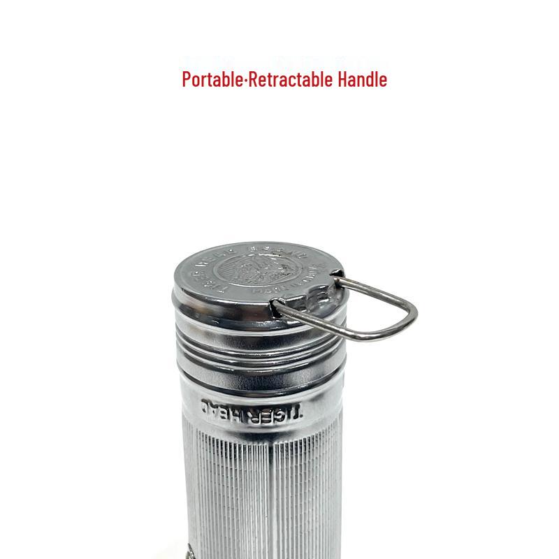 Nostalgic Tinplate Tiger Head Flashlight, Old-Fashioned 2-Cell/3-Cell, Small Household Warm Light, King Gold.