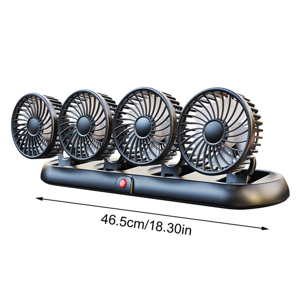 Car Fan 360° Adjustable 4 Head Air Fan Automotive Electric Fan Usb/12v/24v Fan 3 Speeds Car Silent Fan For Home Desk Office&Car