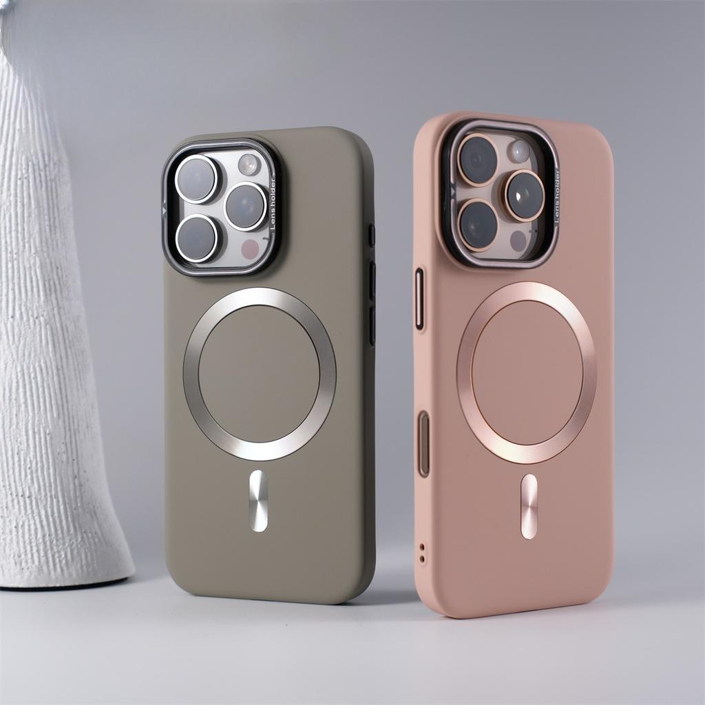 Applicable To Apple 17 Matte Skin Feeling Magnetic Suction Apple 16 Promax Lens Bracket Advanced Sense Anti Fall Mobile Phone Case 15
