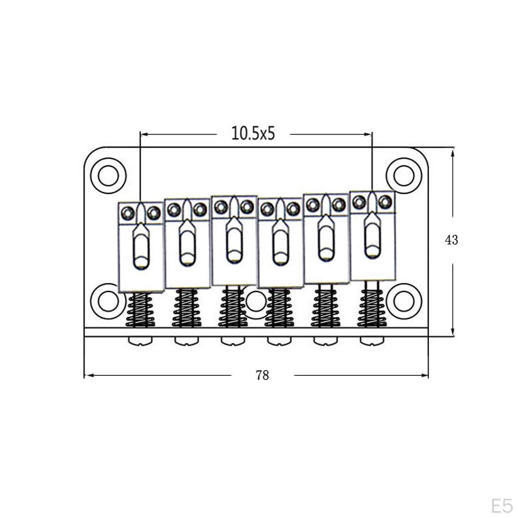 Bass Bridge Black Saddles 78 Mm With 5 Screws & 1 Wrench