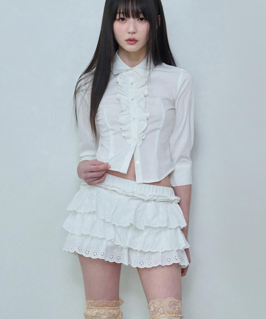 Leijeumiya Riri Frill Skirt [White]