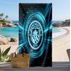 Asciugamano da Spiaggia Stampato Manchester City Asciugamano Morbido ad Asciugatura Rapida Coperta da Spiaggia Rettangolare Grande Portatile per Viaggio Piscina